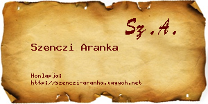 Szenczi Aranka névjegykártya